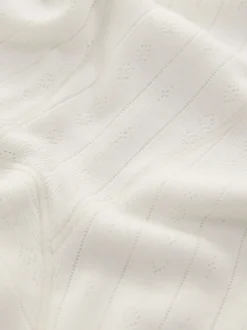 Crème - Leggings en maille pointelle douillette haute taille thermique