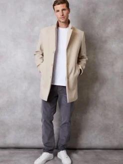 Crème - Pardessus Threadbare en fausse laine