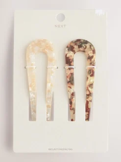 Crème - Épingle à cheveux en résine