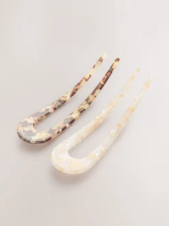 Crème - Épingle à cheveux en résine