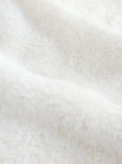 Crème - Polaire en imitation peau de mouton à col zippé