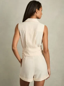 Crème - Reiss Millie Ceinturé Beach Cover-Up Combinaison