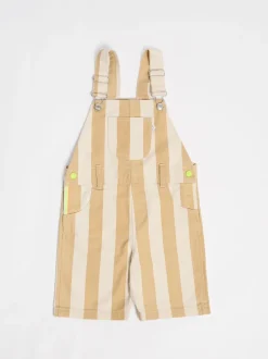 Crème - Salopette Shorts rayée gen