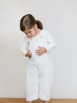 Crème - The Little Tailor Ensemble salopette et body en polaire sherpa épaisse bébé