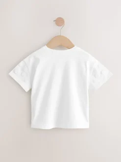 Crème - T-shirt 100% coton Daisy à manches courtes (3mois-7ans)