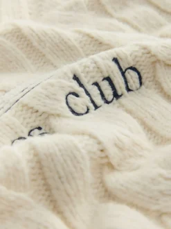 Crème écru - Pull graphique à col zippé en câble 1995