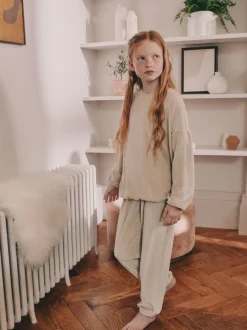 Crème côtelée - Pyjama en laine polaire (9mths-16yrs)