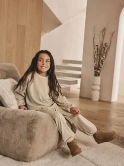 Crème côtelée - Pyjama en laine polaire (9mths-16yrs)