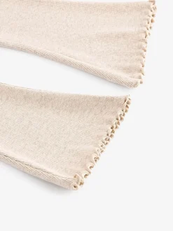 Crème d'avoine - Leggings évasés à côtes (3mths-7yrs)