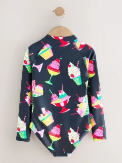 Crème de glace Bleu bleu marine - Maillot de bain Sunsafe à manches longues (3mois-16ans)