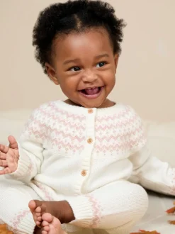 Crème Fair Isle - Ensemble JoJo Maman Bébé 3pièces en maille