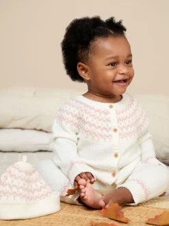 Crème Fair Isle - Ensemble JoJo Maman Bébé 3pièces en maille