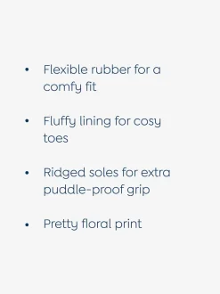 Crème fleuri - Bottes de pluie courtes confortables à imprimé JoJo Maman Bébé