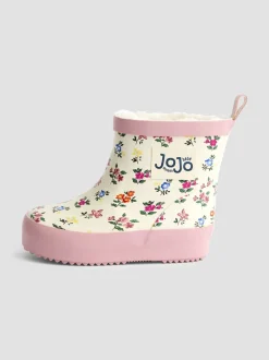 Crème fleuri - Bottes de pluie courtes confortables à imprimé JoJo Maman Bébé