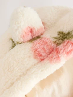 Crème, imprimé fleuri - Polaire zippée (3mois-7ans)