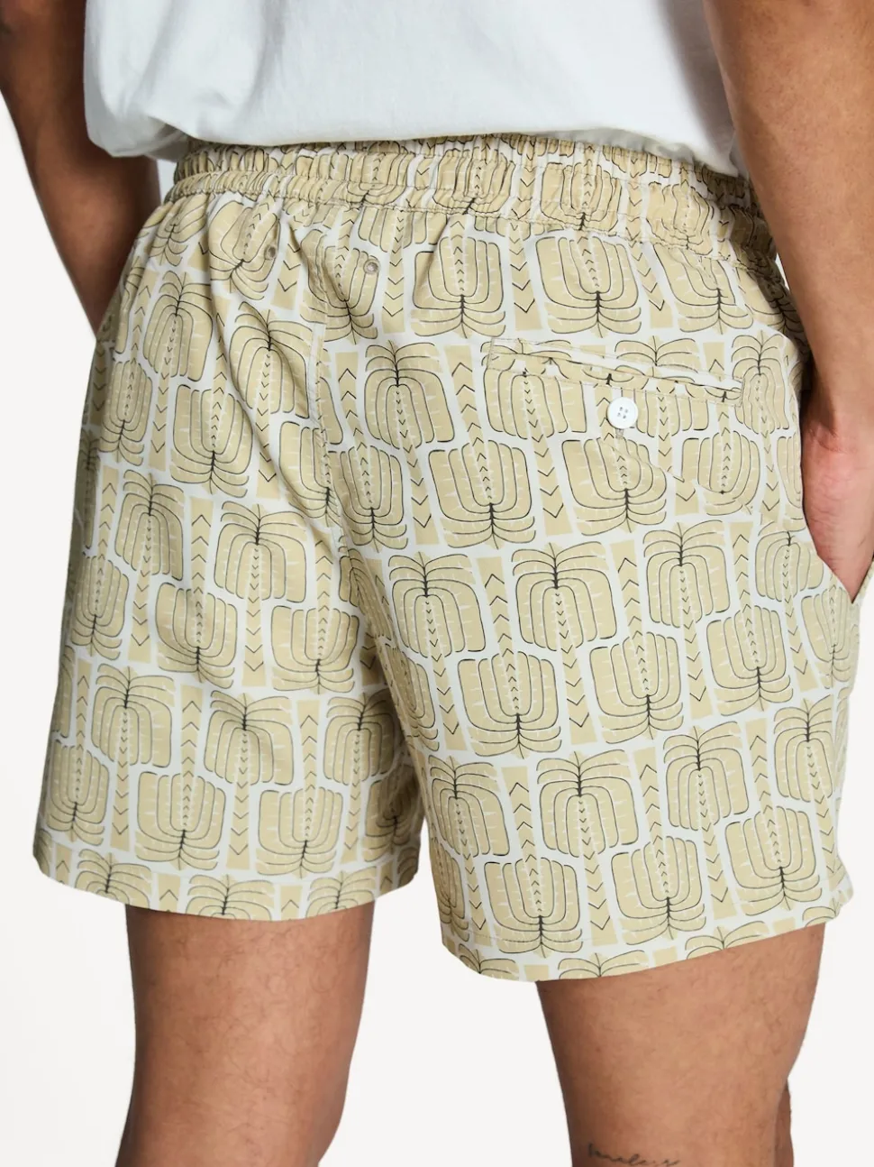 Crème Imprimé Palmeira - Shorts de bain Frescobol Carioca Rio