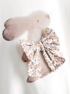 Crème motif lapin - Ensemble Sweat-shirt et Pantalons Amples (3mois-7ans)