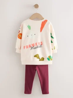 Crème Personnages légumes - Ensemble Sweatshirt et Leggings (3mths-7yrs)
