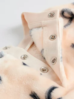 Crème/gris - Ensemble pull et pantalon en velours doux imprimé nœud (0mois-2ans)