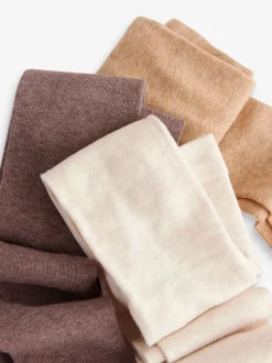 Crème/neutre - Lot de 3 paires de collants en coton riche