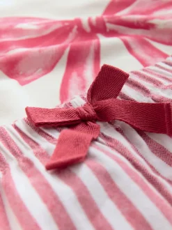 Crème/Nœud rouge - Pyjama sweat-shirt (2-16ans)