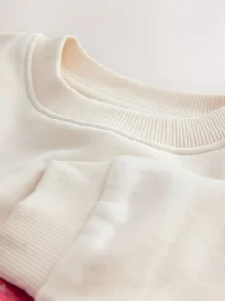 Crème/Nœud rouge - Pyjama sweat-shirt (2-16ans)