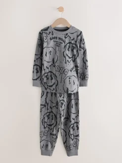 Crâne graffiti vert/orange - Lot de 3 pyjamas à manches longues (3-16ans)