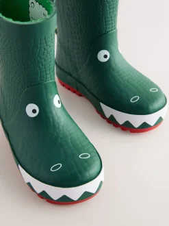 Crocodile vert - Bottes de pluie à poignée