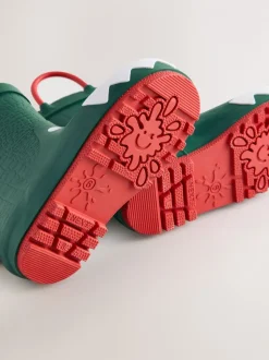 Crocodile vert - Bottes de pluie à poignée