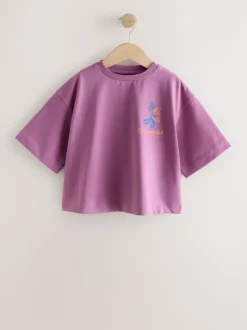 Croissant violet - T-shirt oversize imprimé graphique (3-16ans)