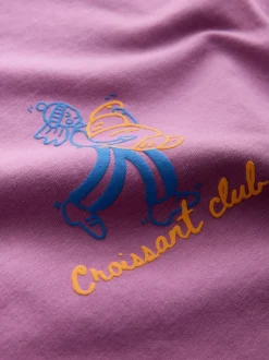Croissant violet - T-shirt oversize imprimé graphique (3-16ans)