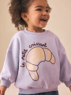 Crossant violet lilas - Sweat à col ras du cou (3mths-7yrs)