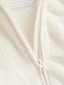 écru - Baby Cosy Fleece Hooded All-In-One (0mths-2yrs)