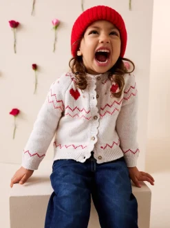écru - Cardigan Cœur Yoke (3mois-7ans)