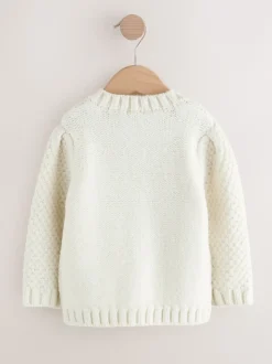 écru - Cardigan en maille épaisse Bobble (3mths-10yrs)