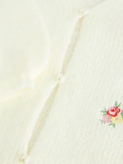 écru - Cardigan Laura Ashley Fleuri Brodé