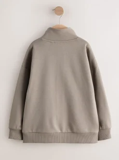 Écru - Chandail zippé à Col cheminée (3-16ans)