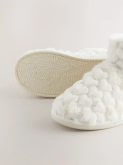 écru - Chaussons chaussons cœur en fausse fourrure