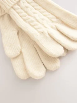 écru - Ensemble écharpe et gants en câble (3-16ans)