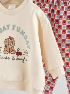 écru - Ensemble sweat-shirt et pantalons bébé 2 pièces (0mois-2ans)