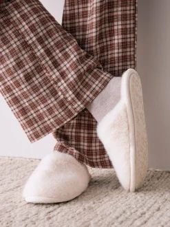 écru - Faux Fur Mule Slippers