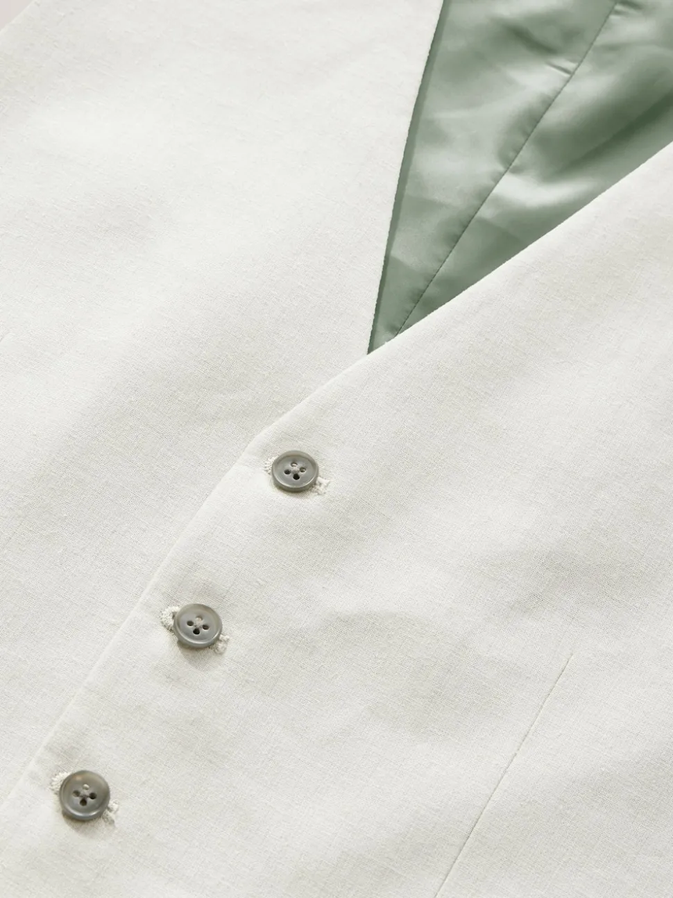 écru - Gilet de costume en lin Blend texturé