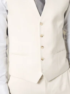 écru - Gilet de costume texturé