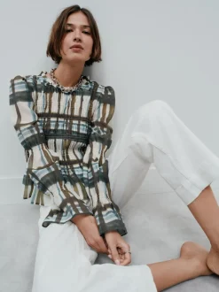 écru - Jean denim à jambe large