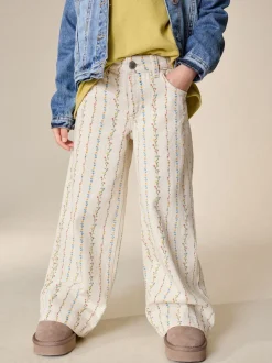 écru - Jean imprimé floral (3-16ans)