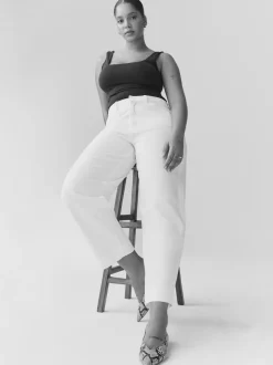 écru - Jeans sablier à jambe large en denim