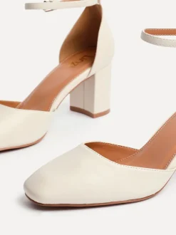 Écru - Linzi Sydney talons de cour à bout carré