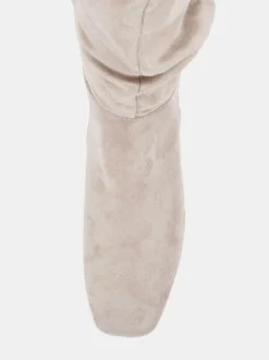 Écru - Novo Bottes au genou froncées à talon carré geri