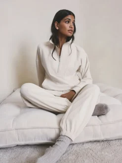 écru - Pantalon de jogging en polaire