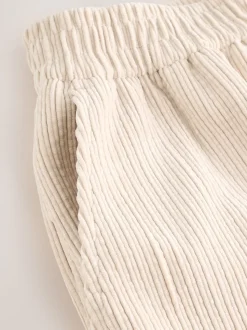 écru - Pantalons Amples en velours côtelé doux